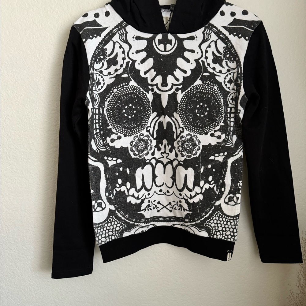 NWT- One Teaspoon Sugar Skull Hoodie Sweater Size XS